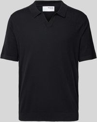 SELECTED - Regular Fit Poloshirt mit V-Ausschnitt Modell 'BERG' - Lyst
