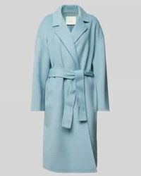 Calvin Klein - Lange Wollen Jas Met Strikceintuur - Lyst