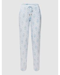 Hanro Pyjama-Hose mit Allover-Muster Modell 'Sleep&Lounge' - Blau