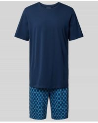 Schiesser - Pyjama mit geripptem Rundhalsausschnitt - Lyst