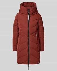 Khujo - Regular Fit Gewatteerde Lange Jas Met Logoprint, Model 'Darka' - Lyst