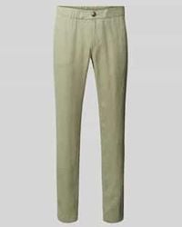 Mazine - Regular Fit Linnen Broek Met Elastische Band - Lyst