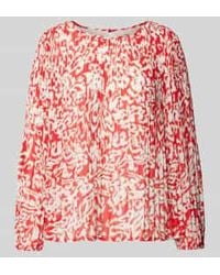 Comma, - Blouse Met Plissévouwen En Ronde Hals - Lyst