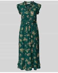Apricot - Midi-Jurk Van Viscose Met Strikceintuur - Lyst
