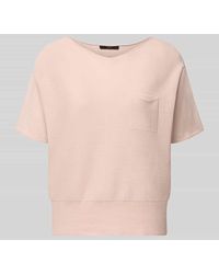 Ouí - Strickpullover mit U-Boot-Ausschnitt und Brusttasche - Lyst