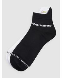 Karl Lagerfeld Sneakersocken mit Logo - Schwarz