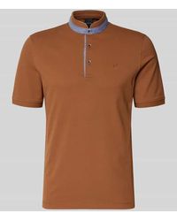 Bugatti - Regular Fit Poloshirt mit Stehkragen und Logo-Stitching - Lyst