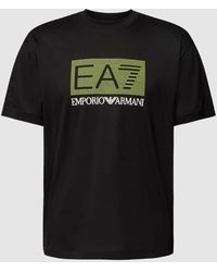 EA7 - T-Shirt mit Label-Print - Lyst