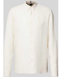 BOSS - Regular Fit Leinenhemd mit Button-Down-Kragen Modell 'LIAM' - Lyst