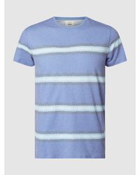 Redefined Rebel T-Shirt mit Streifenmuster Modell 'Thomas' - Blau
