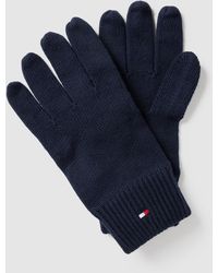 Tommy Hilfiger Handschuhe mit Label-Stitching Modell 'ESSENTIAL FLAG KNITTED' - Blau