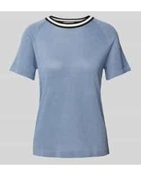 Jake*s - T-shirt Met Geribde Ronde Hals - Lyst