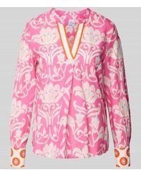 Emily Van Den Bergh - Regular Fit Bluse mit Tunikakragen - Lyst
