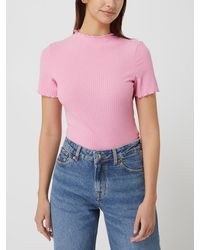 ONLY T-shirt Met Opstaande Kraag, Model 'emma' - Roze