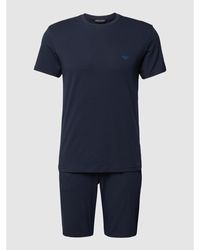 Emporio Armani Pyjama mit Label-Details - Blau