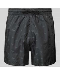 Emporio Armani - Relaxed Fit Badeshorts mit Label-Print - Lyst