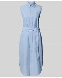 Polo Ralph Lauren - Hemdblusenkleid mit Bindegürtel Modell 'CORY' - Lyst