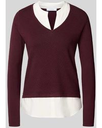 Comma, - Strickpullover aus Viskose-Mix mit V-Ausschnitt - Lyst