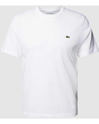 Lacoste - T-shirt Met Ronde Hals En Labelstitching - Lyst