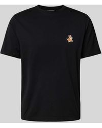 Maison Kitsuné - T-Shirt mit Label-Stitching - Lyst