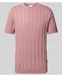 Lindbergh - T-Shirt mit Strukturmuster - Lyst