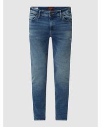 Jack & Jones Skinny Fit Jeans mit Stretch-Anteil Modell 'Liam' - Blau