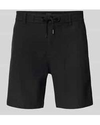 BOSS - Tapered Fit Korte Linnen Broek Met Elastische Band - Lyst