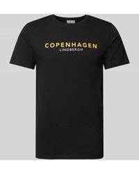 Lindbergh - T-Shirt mit Label-Print Modell 'Copenhagen' - Lyst
