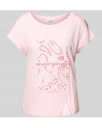 S.oliver - Relaxed Fit T-Shirt Aus Baumwoll-Viskose-Mix Mit Artwork Print - Lyst