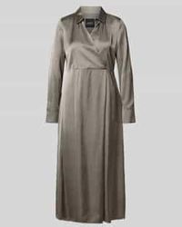 Marc Cain - Midi-Jurk Van Viscosemix Met V-Hals - Lyst