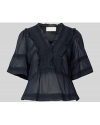 Neo Noir - Regular Fit Bluse mit V-Ausschnitt Modell 'Evienne' - Lyst