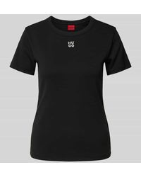 HUGO - T-Shirt Mit Label-Stitching Modell 'Deloris' - Lyst
