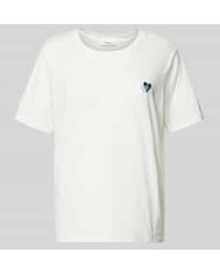 S.oliver - Relaxed Fit T-shirt Van Puur Katoen Met Geborduurd Hart - Lyst