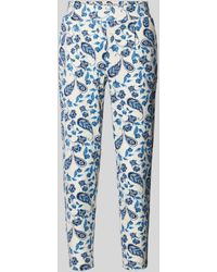 Ichi - Tapered Fit Stoffen Broek Met All-over Print - Lyst