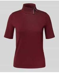 Marc Cain - Nauwsluitend T-Shirt Van Katoenmix Met Col - Lyst
