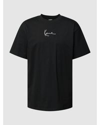 Karlkani T-Shirt mit Label-Stitching Modell 'SIGNATURE' - Schwarz
