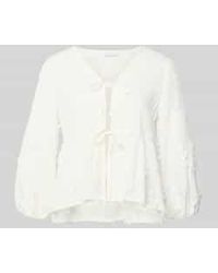 Apricot - Regular Fit Blouse Van Mix Van Viscose En Linnen Met Vetersluiting - Lyst