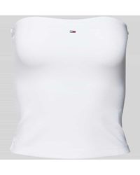 Tommy Hilfiger - Slim Fit Bandeau-Top mit Logo-Stitching Modell 'ESSENTIAL TUBE' - Lyst