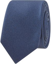 SELECTED Krawatte mit fein strukturiertem Muster - Blau