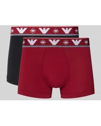 Emporio Armani - Trunks mit elastischem Logo-Bund im 2er-Pack - Lyst