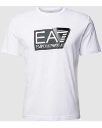 EA7 - T-Shirt mit Label-Print - Lyst