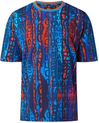 carlo colucci T-Shirt mit Logo-Muster - Blau