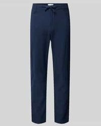 SELECTED - Slim Tapered Fit Broek Met Tunnelkoord - Lyst