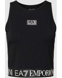EA7 - Cropped Tanktop mit Label-Saum Modell 'NATURAL VENTUS7' - Lyst