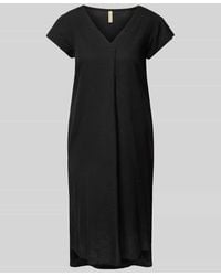 Soya Concept - Knielanges Kleid aus Leinen-Viskose-Mix Modell 'Ina' - Lyst