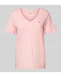 GANT - T-Shirt Met Labelstitching - Lyst