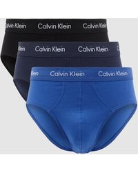 Calvin Klein Set Van 3 Slips 3 Stuks Hip Letter Met Stretch - Blauw