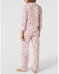 Lauren by Ralph Lauren Pyjama Met All-over Motief, Model 'notch' - Roze