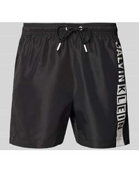 Calvin Klein - Regular Fit Badehose Mit Label-Print - Lyst