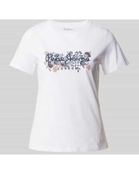 Pepe Jeans - Regular Fit T-Shirt mit Rundhalsausschnitt Modell 'ROSALIND' - Lyst